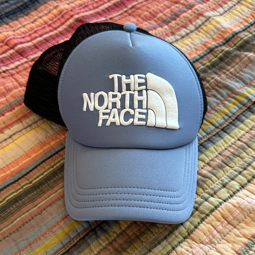 The North Face Light Blue and Black Cap